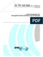 ETSI TR 102 528: Lawful Interception (LI) Interception Domain Architecture For IP Networks