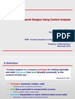 Research Designs Using Content Analysis