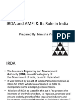 IRDA and AMFI & Its Role in India: Prepared By: Nimisha Viswanath