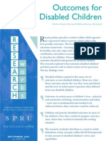 E R S E A R C H: Outcomes For Disabled Children