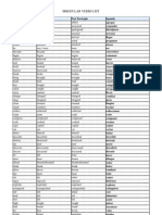 Lista de Verbos Irregulares