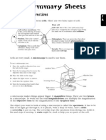 Summary Sheets: Cells and Their Functions