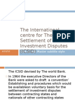 The International Centre For The Settlement of Investment