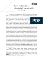 Teatro Posdramático. Las Resistencias de La Representación - Óscar Cornago