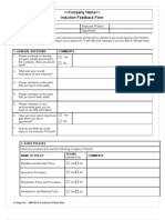 Induction Feedback Form