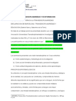 Transdisciplinariedad Ecoformación y Lectoescritura