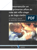 Intervencion en Los Primeros Años de Vida Del Niño Ciego y de Baja Visión - Un Enfoque Desde La Atención Temprana