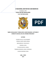 Amor, Sexualidad y Pareja en El Nuevo Milenio: Actitudes y Conducta Sexual en Los Jóvenes Peruanos