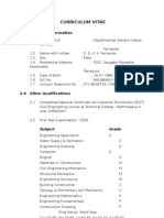 Curriculum Vitae: 1.0 Personal Information