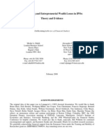 Under Pricing and Entrepreneurial Wealth Losses in IPOs