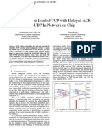 Communication Load of TCP With Delayed ACK and UDP in Network On Chip