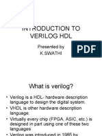 Introduction To Verilog HDL: Presented by K.Swathi