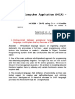 Master of Computer Application (MCA) - Semester II: MC0066 - OOPS Using C++ - 4 Credits