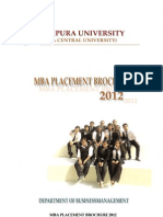 Tripura University MBA Placement Brochure