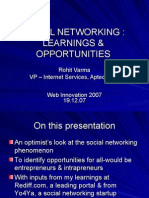 Social Networking: Learnings & Opportunities