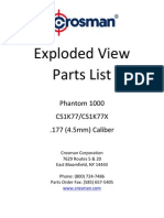 Exploded View Parts List: Phantom 1000 CS1K77/CS1K77X .177 (4.5mm) Caliber