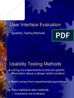 User Interface Evaluation: Usability Testing Methods