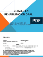 Biomateriales en Rehabilitacion Oral