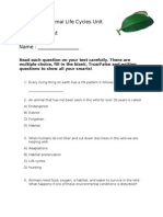 Animal Life Cycle Unit Test - 2012