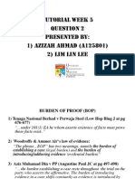 Tutorial Week 5 Presented By: 1) Azizah Ahmad (A125801) 2) LIM Lin Lee