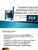 Administración Preoperatoria de Fármacos y Ayuno