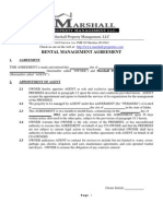 Rental Management Agreement: Marshall Property Management, LLC