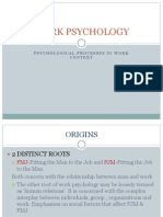 Work Psychology: Psychological Processes in Work Context