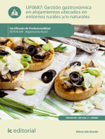 Gestión gastronómica en alojamientos ubicados en entornos rurales y/o naturales. HOTU0109