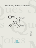 Quelques mots, sans notes: Recueil de poésies