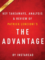 Summary of The Advantage: by Patrick Lencioni | Includes Analysis