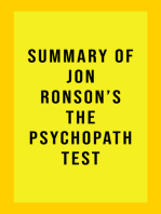 Summary of Jon Ronson's The Psychopath Test