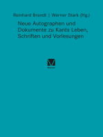 Neue Autographen und Dokumente zu Kants Leben, Schriften und Vorlesungen