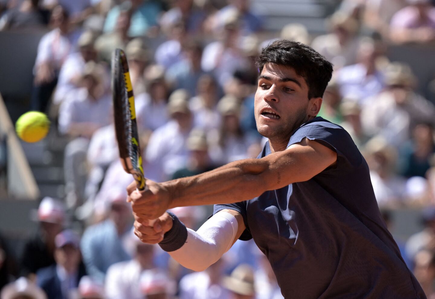 Carlos Alcaraz en Roland Garros 2024.