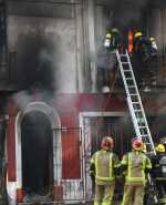 Incendio en vivienda de Scosería y Berro, Pocitos, este 10 de julio de 2024.