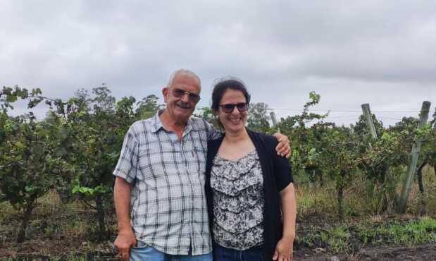 Leonardo y su hija Carolina, de la bodega Falcone.