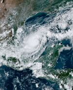 Imagen satelital muestra el huracán Milton revoloteando sobre el Golfo de México, el 6 de octubre de 2024.