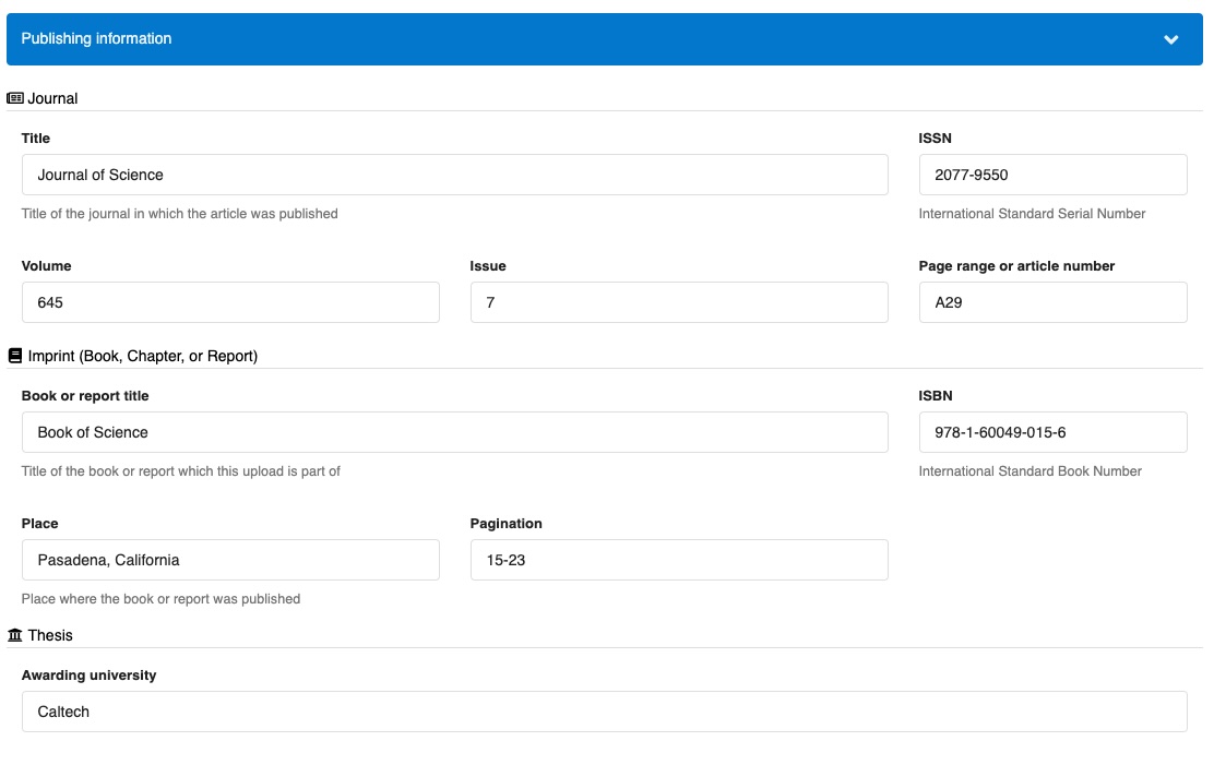 Deposit form