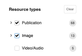 Clearing of a search facet.