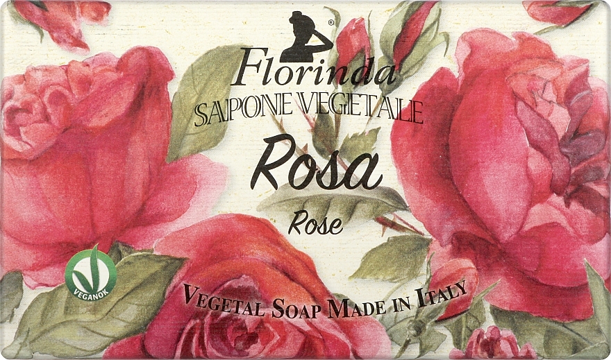 Mydło naturalne w kostce Róża - Florinda Sapone Vegetale Rose