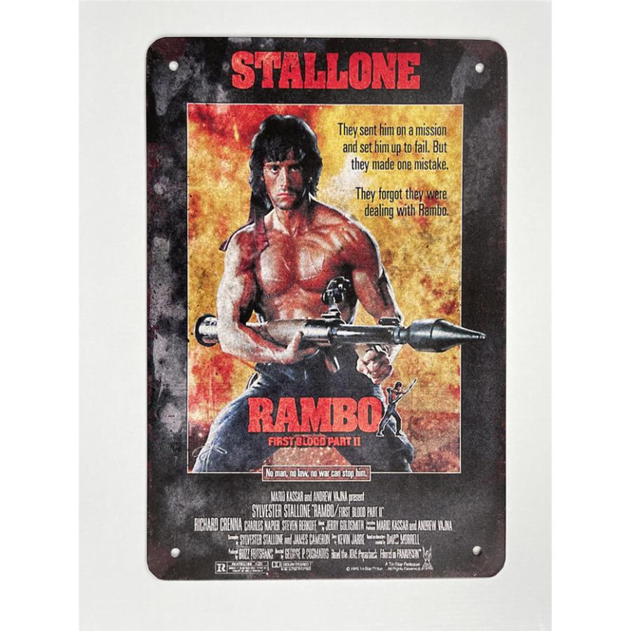 ランボー 怒りの脱出 Rambo First Blood Part Ii 映画ポスター アメリカ雑貨 レトロ調 ブリキ看板 飾り バー レストラン カフェ 喫茶店 cm 30cm Tp Dy095 Eiwaヤフー店 通販 Yahoo ショッピング