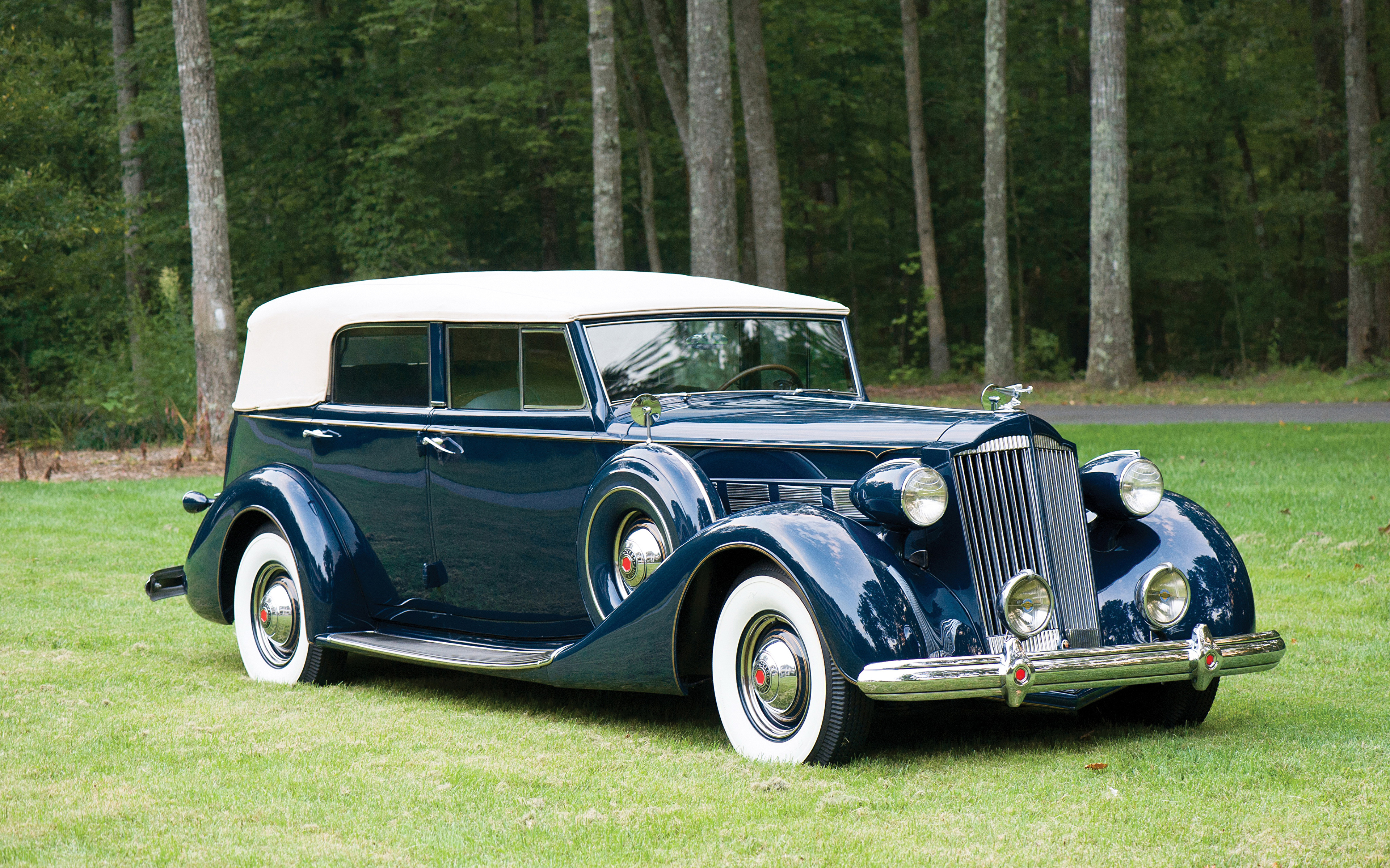 Image 1937 Packard Super Eight Convertible Sedan Blue 3840x2400