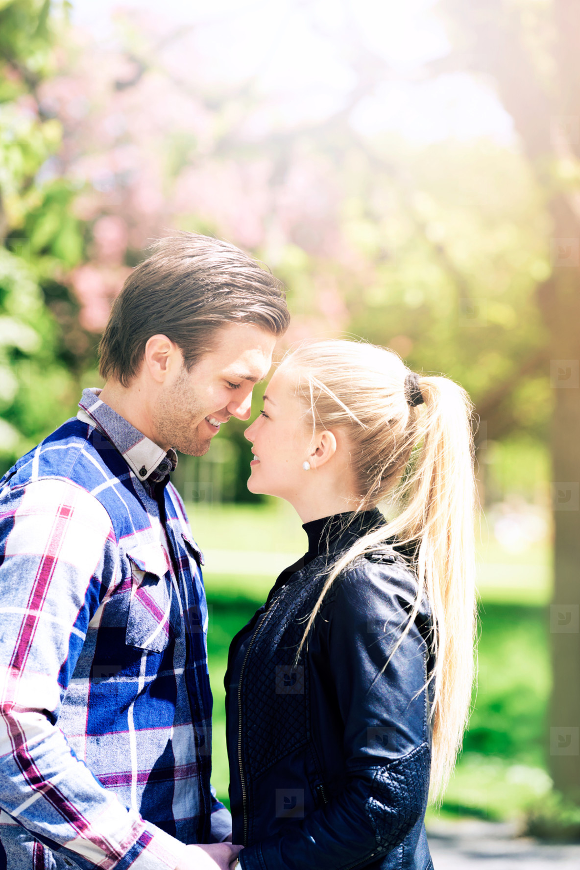 Photos - Romantic Couple at the Park So Close to Each Other ...