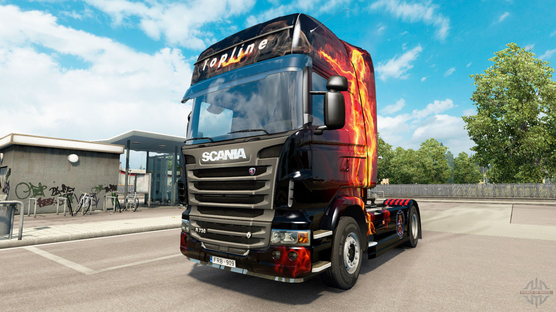 Fire Girl skin for Scania truck for Euro Truck Simulator 2