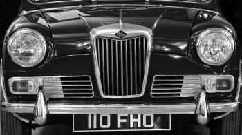 Car in Front View Showing Grille