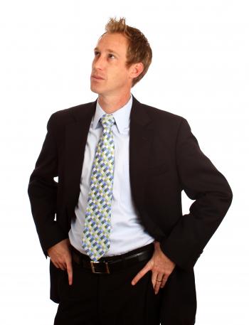 A young businessman in a suit