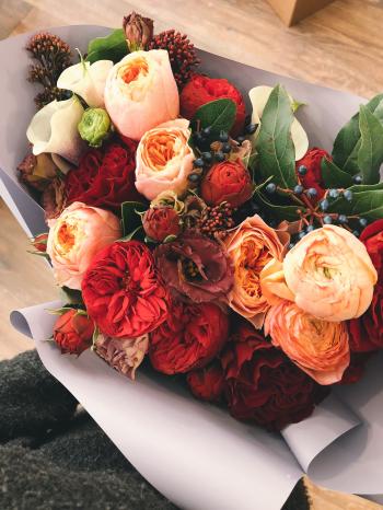 Bouquet of Flowers Covered in Paper