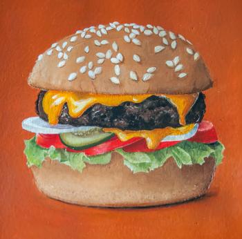 Hamburger painting illustration