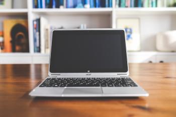 Notebook on the wooden desk