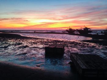 Sunset and low tide