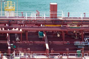 Piping on the Deck of an Oil Tanker